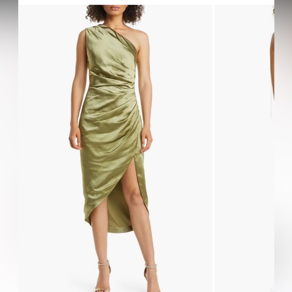 Elliatte Cassini Olive Green Midi Dress